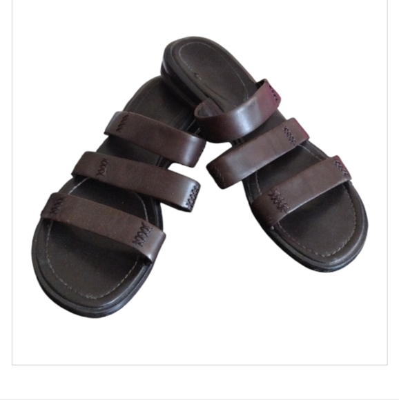 Jones Wear Shoes - Vintage Y2k Women's Jones Wear Dark Brown Leather Sandals Size 8.5
